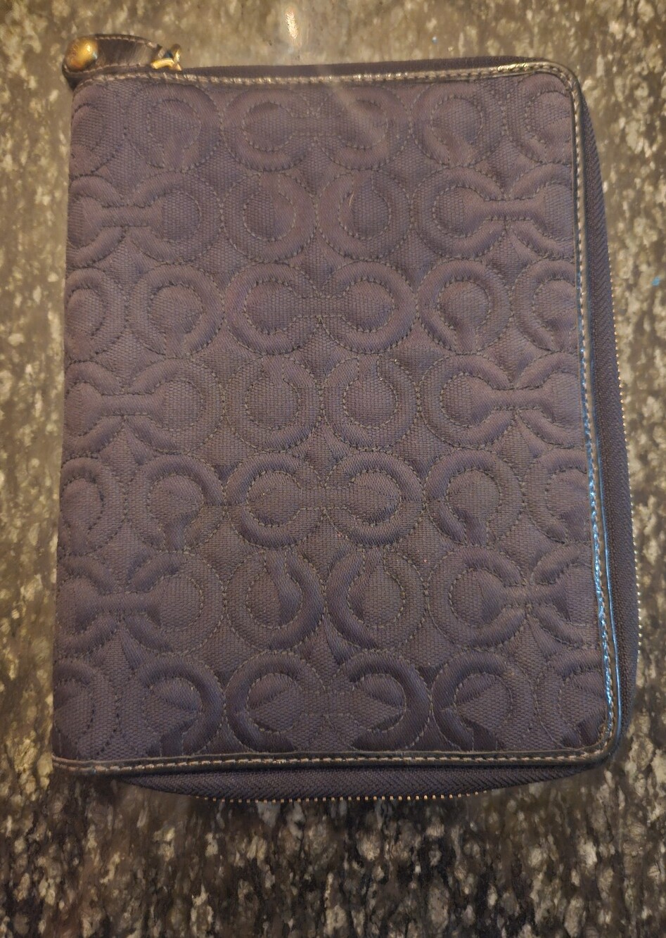 Coach Op Art Zip-Around Portfolio Padfolio Cover